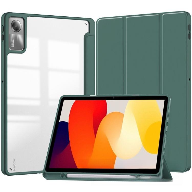 Совместим с lenovo xiaoxin Pad 2024 TB331 Tab M11 TB330 Чехол для планшета Акриловый Прозрачный Трехскладной Противоударный Кожаный чехол