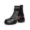 Fashion Women's Summer Cool Boots Breathable Mesh Leather Boots Fashion High Top Platform Boots for Women Casual Hollow Out Cool Booties