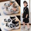 Kids Casual Shoes Hollowed-out Boys Girls Sandals Mesh Breathable 2025 Summer New Children Beach Shoes Non-slip Soft Sole Trendy