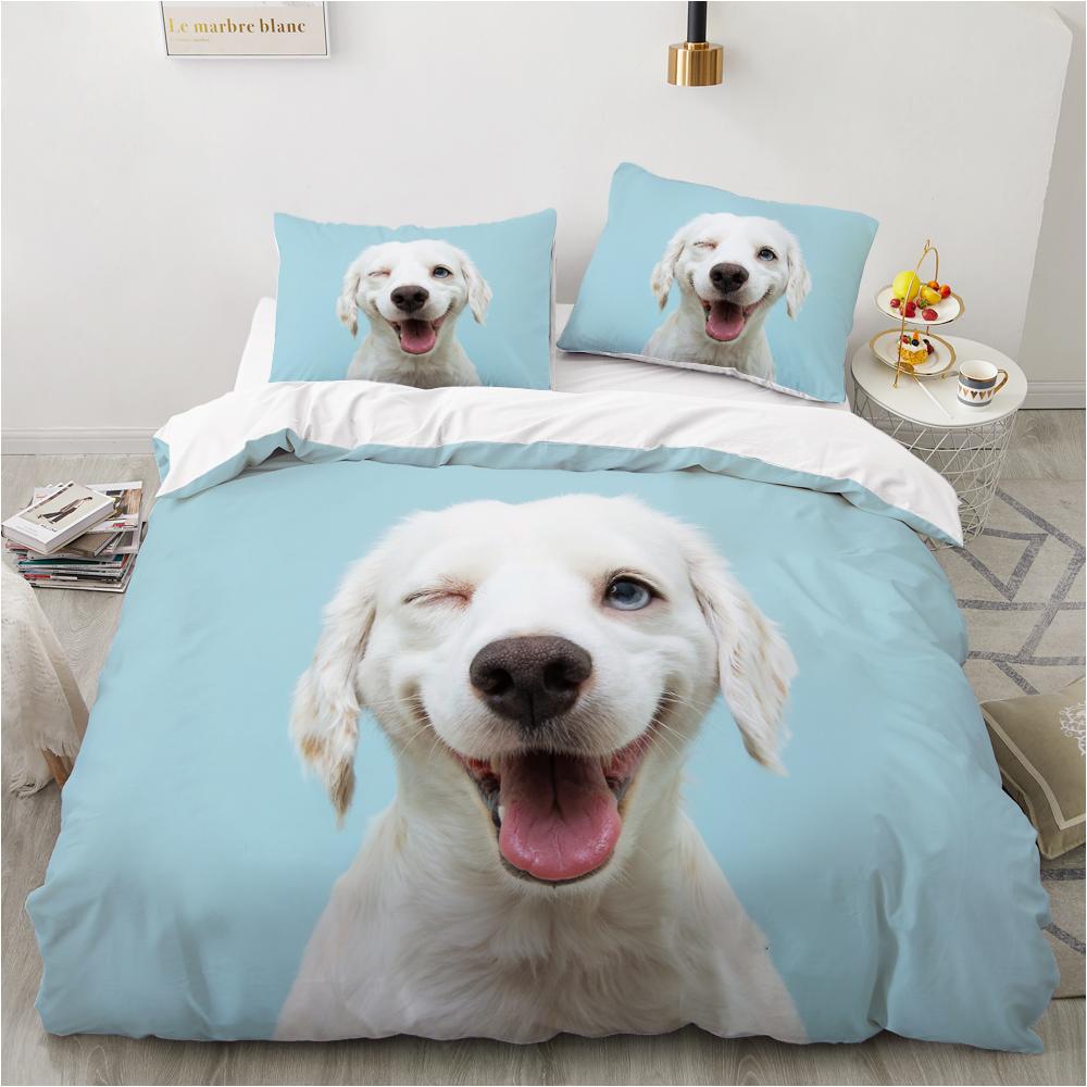 Dog Duvet Cover Set Double Queen King Size Bedding Set Black And White Border Shepherd Soft Comfortable 2/3pcs Twin Quilt Cover