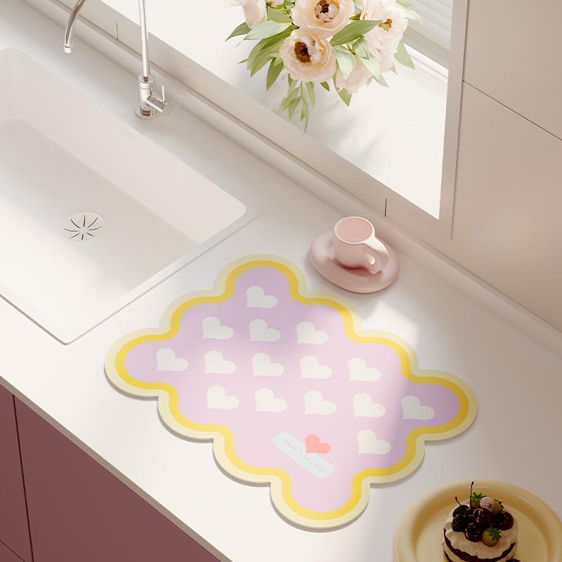 Милая подставка-сушилка для кухонной столешницы в стиле INS, быстросохнущая, впитывающая, нескользящая подставка под посуду