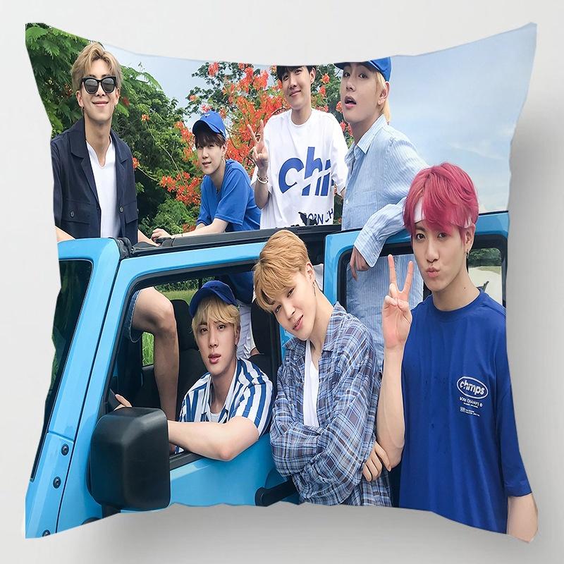 Уютная и стильная наволочка для подушки Bts Bangtan Boys для домашнего декора и комфорта
