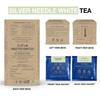 TEA SENSE Silver Needle White Tea | 15 Pc | Pyramid Tea Bags In Sealed Pouches | Premium Organic Luxury Tea | Can Be Rebrewed