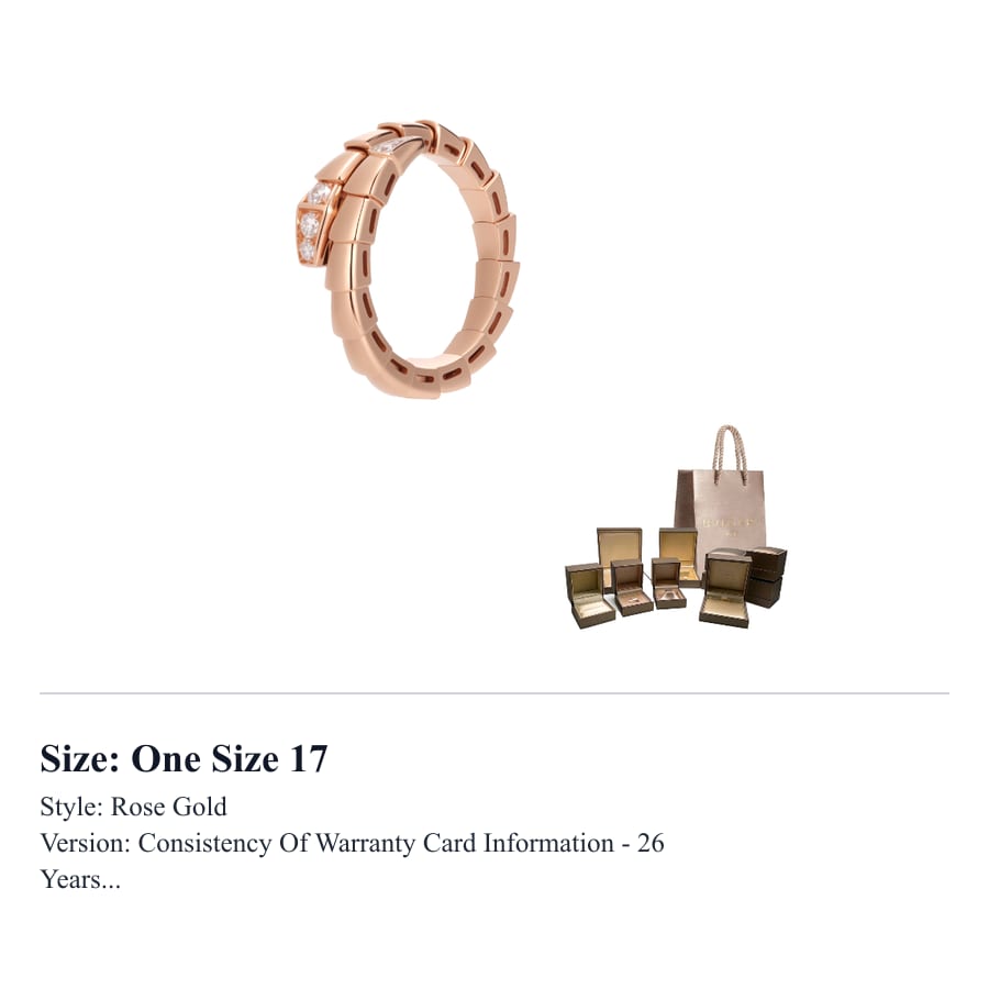 BVLGARI Diamond Rings Women's Rose Gold AN859914