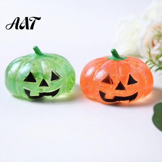 Halloween Party Favors 1/4Pcs Pumpkin Stress Relief Toy, Smiling Head Squeeze Glitter Desk Toy Clear Office for Relieve Anxiety Slow Rebound Toys