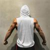 Muscleguys Gyms Clothing Bodybuilding Stringer Tank Top Hoodie Muscle Shirt Fitness Men Deep Cut Hooded Undershirt Workout Sleeveless Shirt