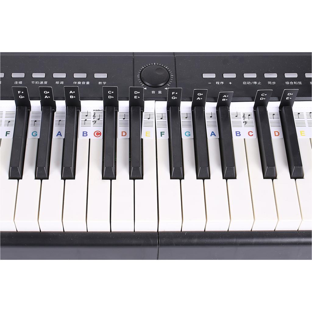 Piano Keyboard Stickers Removable Keyboard Letters Electronic Piano Keyboard Note Stickers for Kids and Beginners
