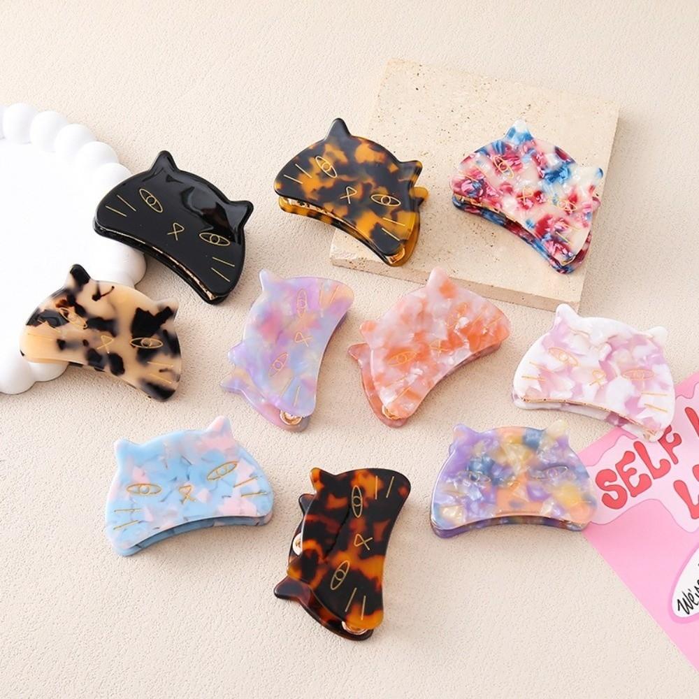 Big Animal Grab Clip Cartoon Cat Claw Clip Elegant Acetate Hairpin