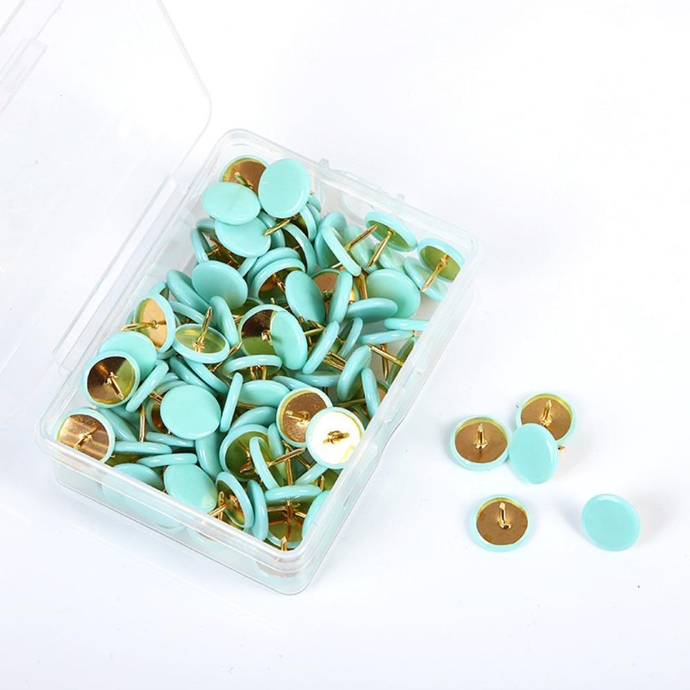 100Pcs Tacks Point Round Push Pins Notice Board Cork Board Tacks Decorative Thumb Tacks