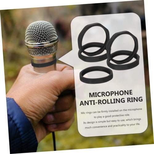 AGFELO 5-Piece Handheld Microphone Ring, Anti-Rolling Protective Ring for Microphones, Anti-Drop Ring for Wireless Charger Stand, Anti-Rolling Microph