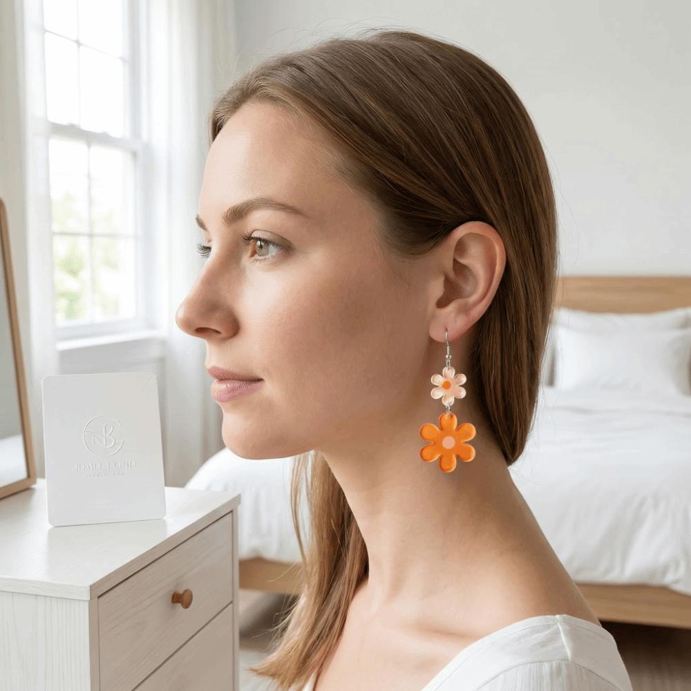 Серьги-ромашки Милый кулон-ромашка Серьги-крючки Аксессуары Серьги с подвеской-цветком Девочка