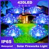 420LED солнечные фейерверки уличные IP65 водонепроницаемые солнечные садовые цветочные светильники с 8 режимами освещения