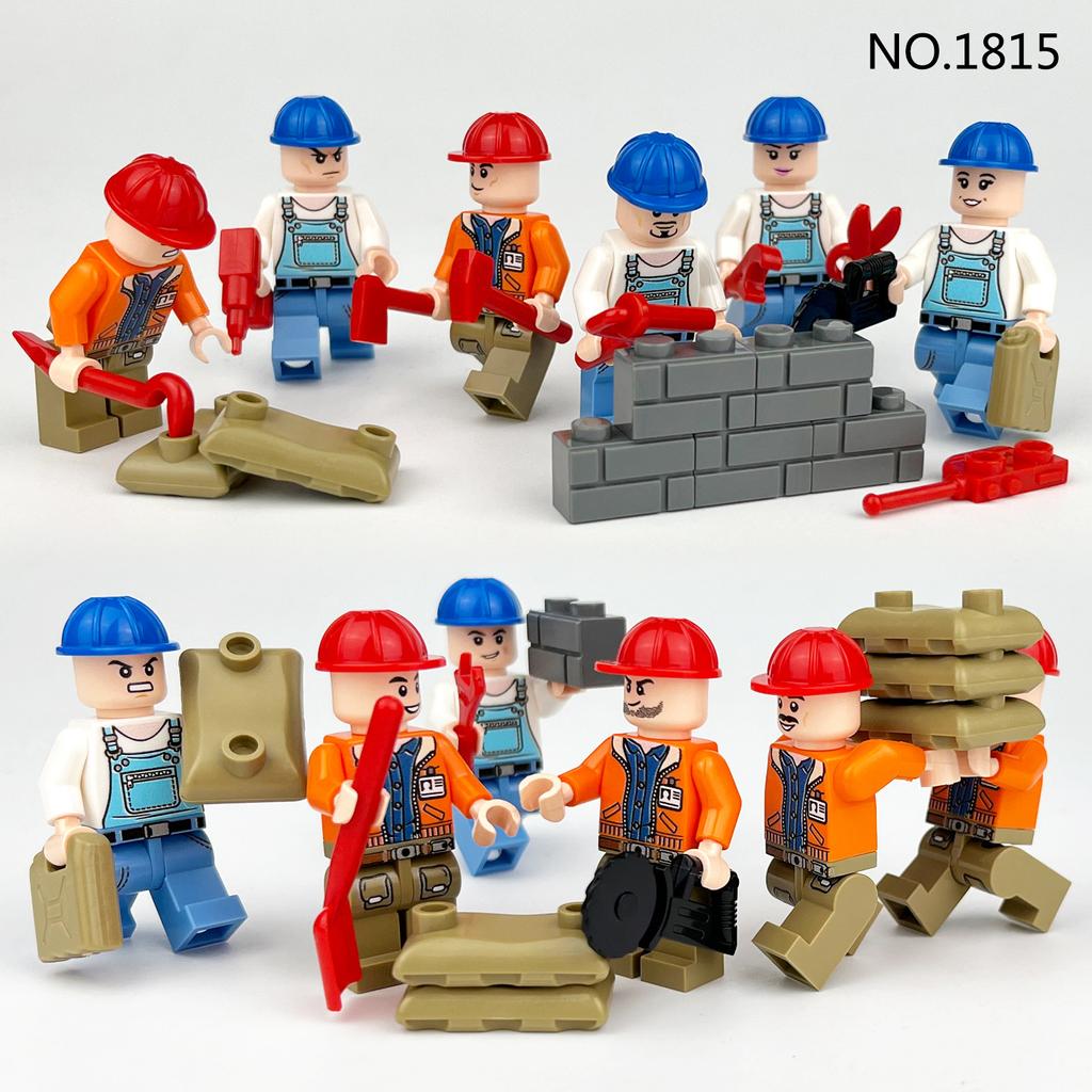 1815 City Series of Construction Project Human Model Small Particle Assembling Building Block Toys