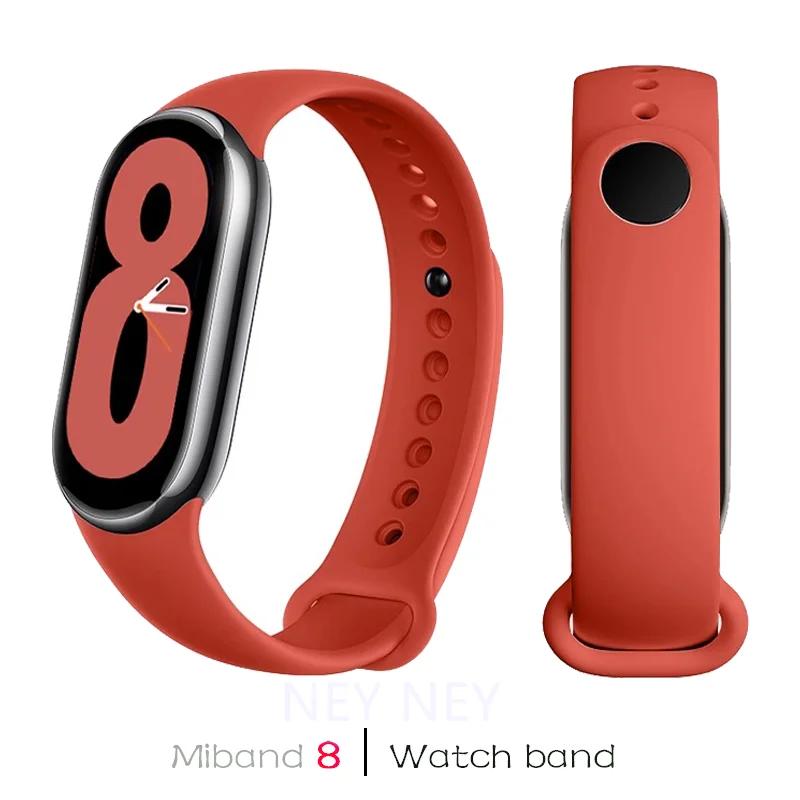 Спортивный ремешок для Xiaomi Mi band 8-9 NFC, сменный ремешок miband8, силиконовый браслет, умный браслет 8, водонепроницаемые ремешки для часов, аксессуары