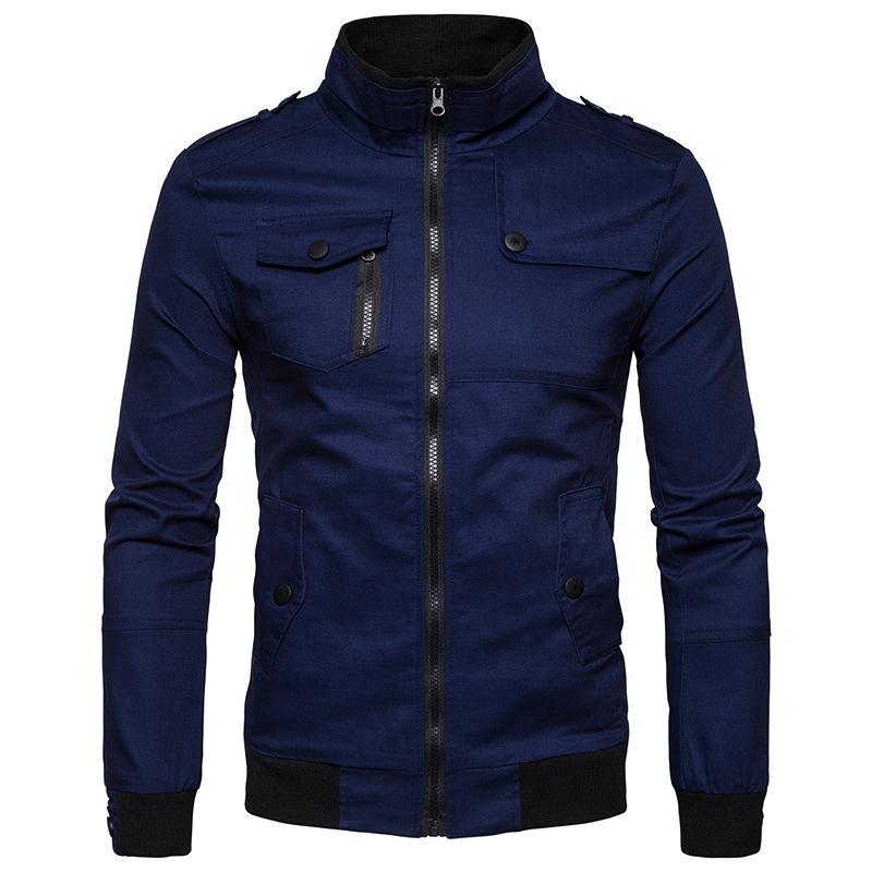 Spring and Autumn Men's Stand Collar Cotton Washed Jacket Air Force One Large Size Flight Jacket for Men