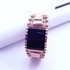 Creative Black Onyx Mens Rings Plated Rose Golden Wide Version Crystal Ring Classic Party Zircon Opening Adjustable