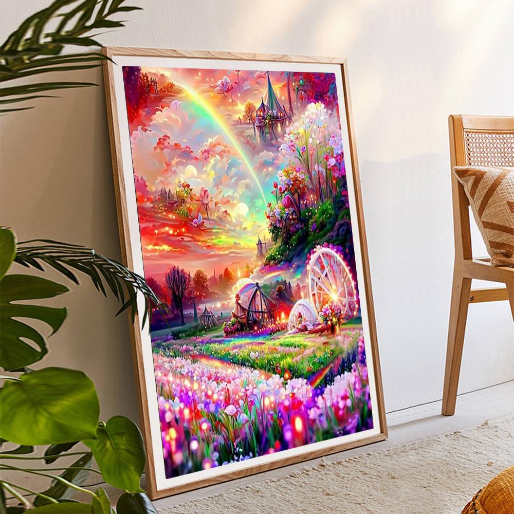 Набор для алмазной живописи «Цветочная фантазия» Полный квадратный круглый вышитый мозаичный дом Пейзаж Домашний декор