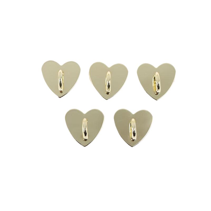 5Pcs Metal Heart Shaped Phone Charm Holder Love Heart Phone Finger Ring / Self Adhesive Mobile Phone Back Stand Hooks