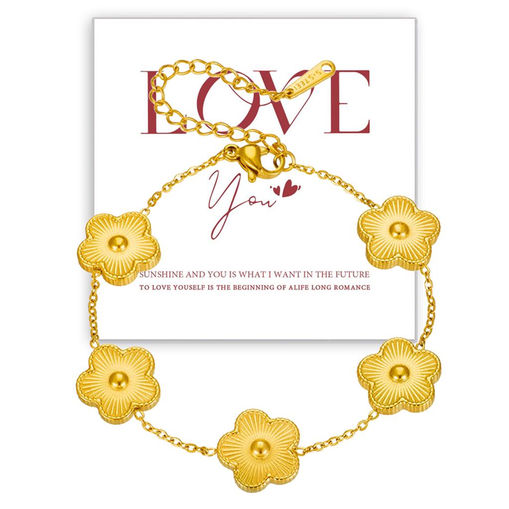 Vnox Роскошные браслеты-клевер с четырьмя листьями для женщин, девушек, цветной цветочный винтажный браслет, подарок любви для жены, ее девушки