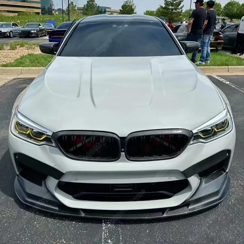 For BMW F90 M5 M5C 2018 2019 2020 3D Model Car Front Bumper Spoiler Splitter Lip Body Front Shovel Decorative Modification Kit