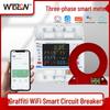Граффити Умный Автоматический Выключатель с Цветным Экраном, Управлением по Wi-Fi, Удаленным Мониторингом, Защитой от Потери Фазы и Утечки.