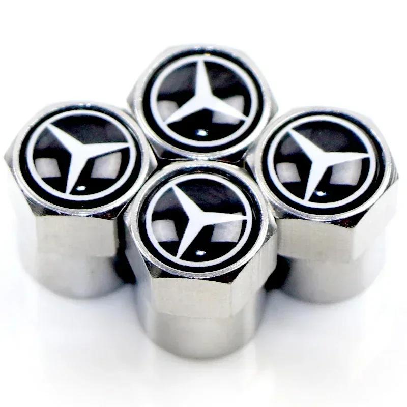 Car Wheel Tire Valve Caps Tyre Rim Stem Covers Airdust Waterproof for Mercedes Benz B/C/E/S Class A Class GLC GLE CLA