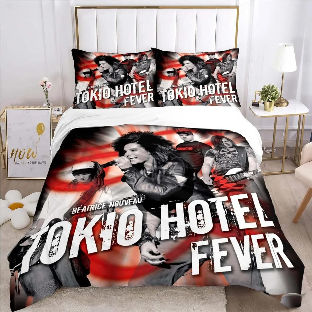 Tokio Hotel 3D Печать рок-группы всесезонный пододеяльник Постельное белье Мягкий пододеяльник и наволочки Single_Double_Queen_King