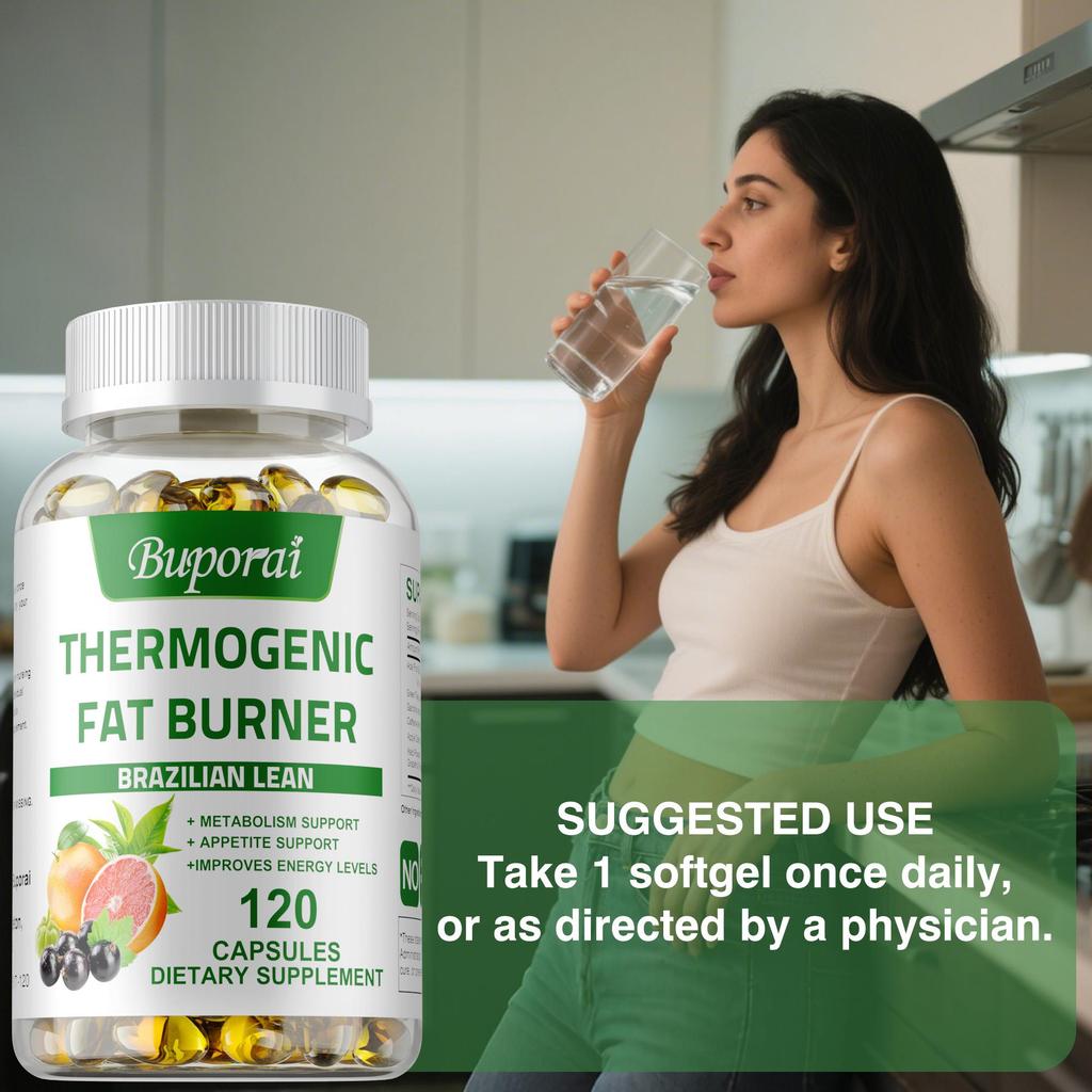 Rich in extracts of green tea, Garcinia, and caffeine, as well as natural plant extracts; supports metabolism; suitable for adults.