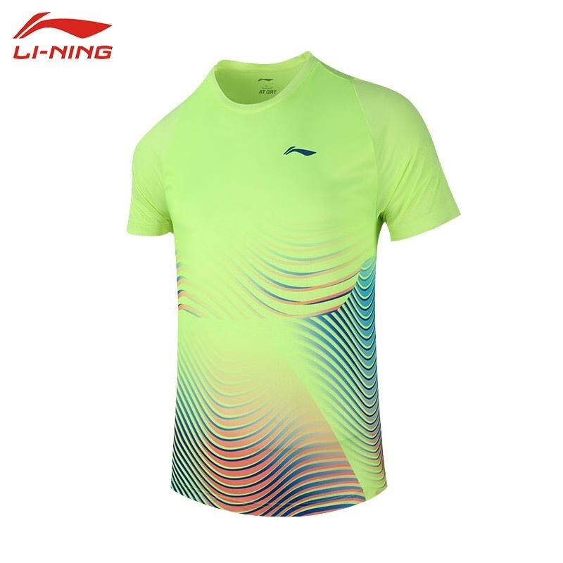 Коллекция Li Ning для бадминтона Бадминтонная футболка Унисекс Флуоресцентный желто-зеленый AAYS059-1