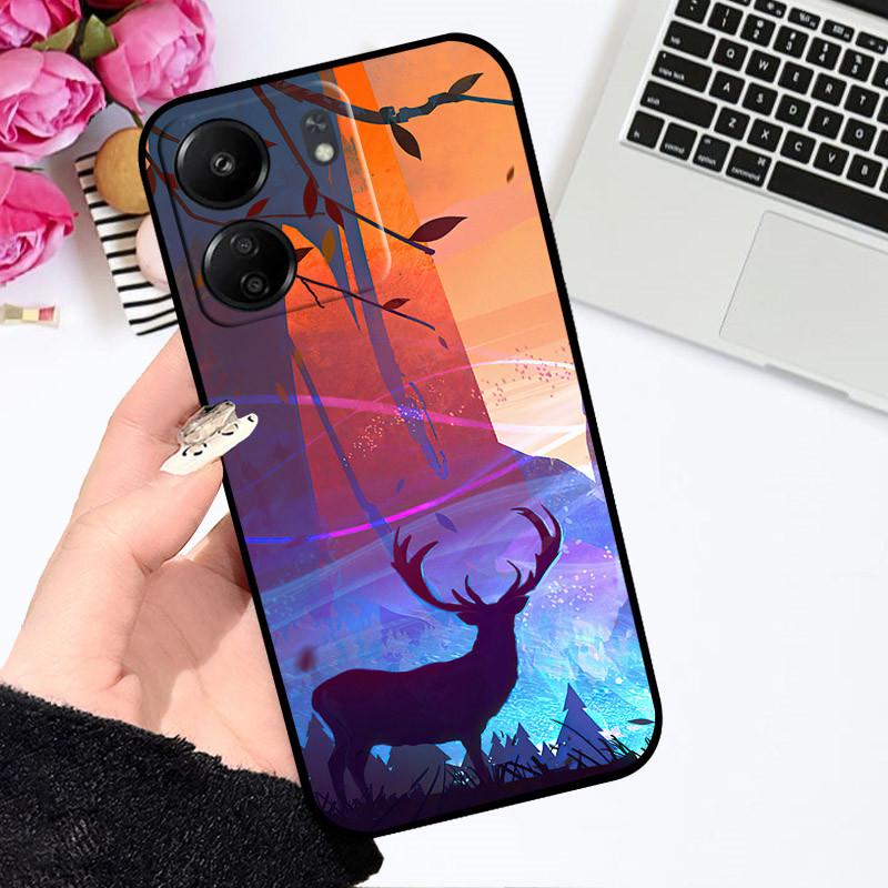 Чехол для Xiaomi Poco C65 Redmi 13C 4G Милый Мультяшный Чехол Мягкий Силиконовый Чехол для Телефона Для Xiaomi Redmi 13C Poco C65 C 65 Бампер