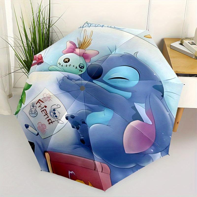 Зонт-трость Stitch, Друг, с автоматическим открытием и закрытием - 8 спиц, Портативный складной зонт с пластиковой ручкой, Подходит для отдыха и Хэллоуина