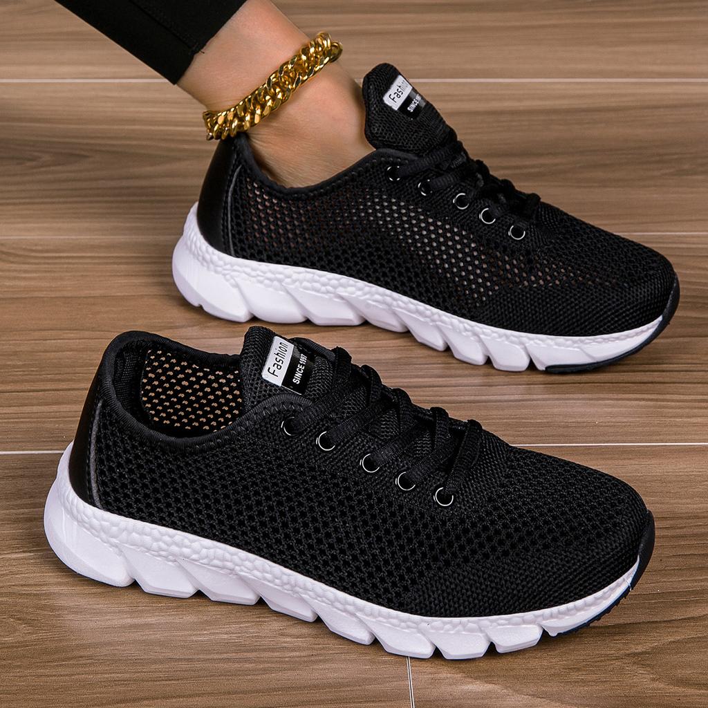 Summer Women's Shoes Hollowed-out Woven Women's Sports Casual Shoes Light Mesh Running Shoes White Shoes