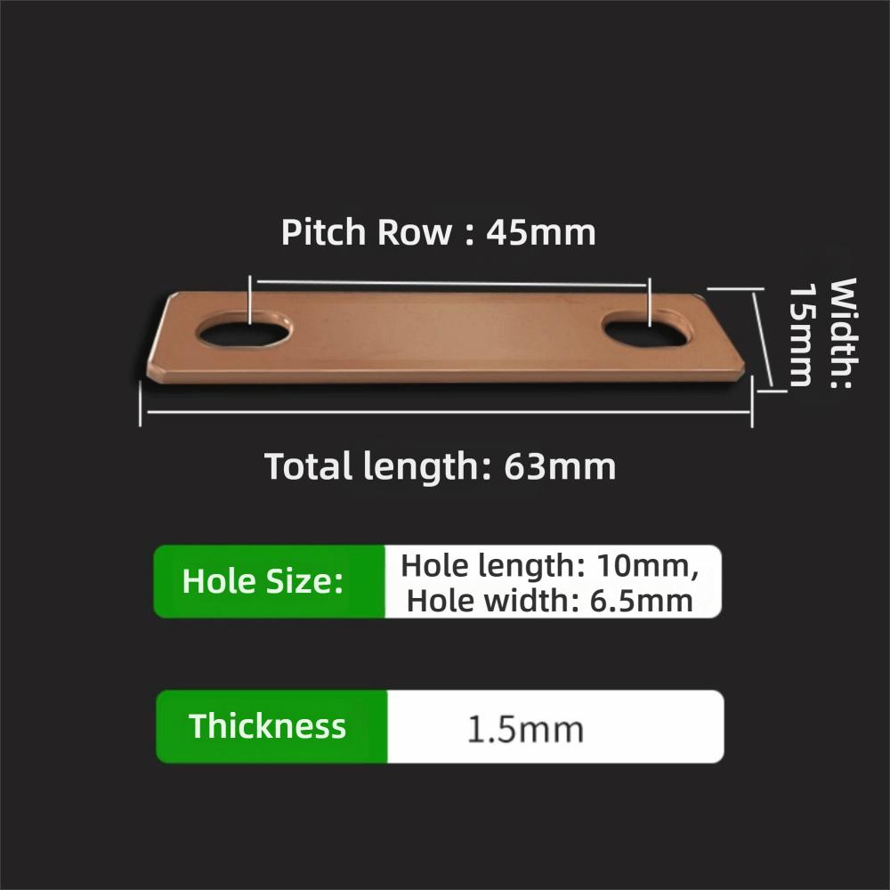 M6 screw holes Bus Bars Connector Flat Red Copper Pickling Busbar Busbar Connector  LiFePO4 Cell