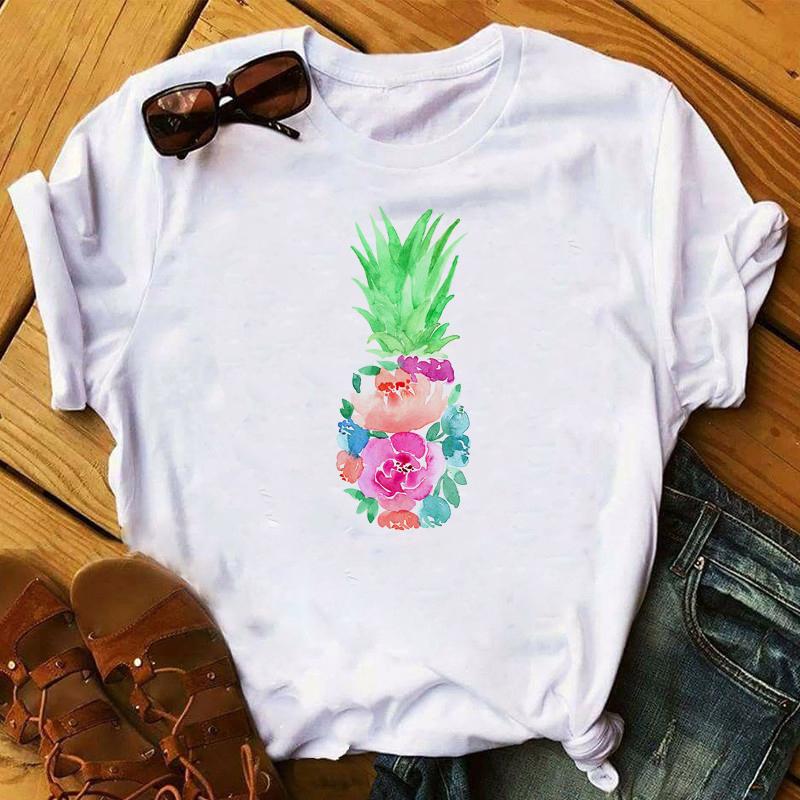 2023 New Women T-Shirt Watermelon One In A Melon Cartoon Printed Top Female T Shirts Harajuku Streetwear O-Neck Short Clothes