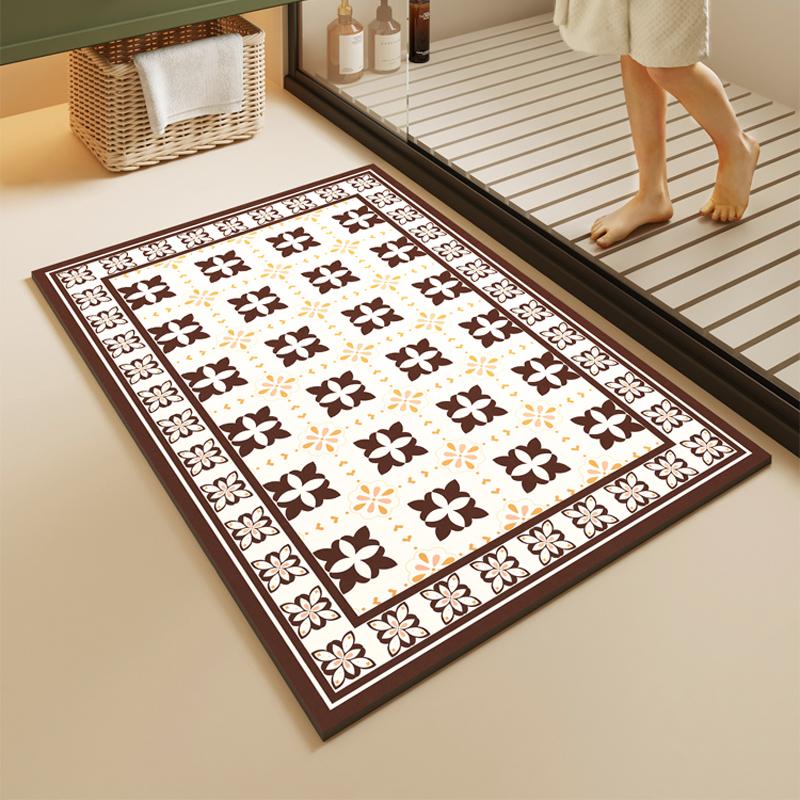 Diotomite Bathroom Bath Mat Super Absorbent Foot Mats Non-Slip Quick Dry Shower Carpet Toilet Rug Doormat Washable