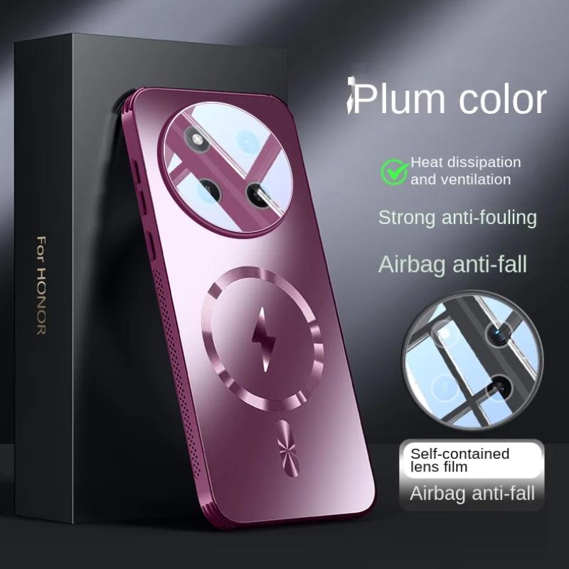 For Magsafe Case for Honor X9C Smart Matte Frosted Shockproof Lens Protection Phone Cover for Honor X60 Pro Magnetic Cases