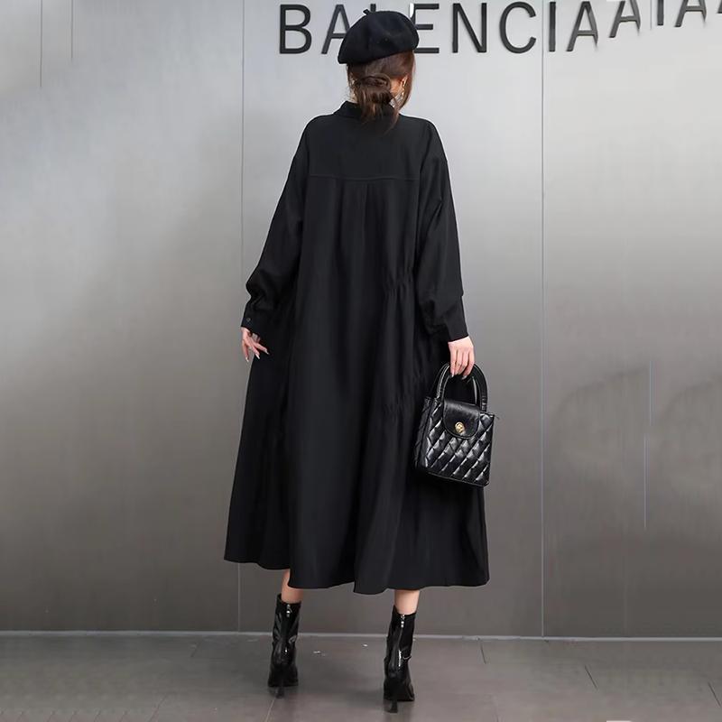 Xitao Однобортное платье с плиссированными лацканами GYX1582