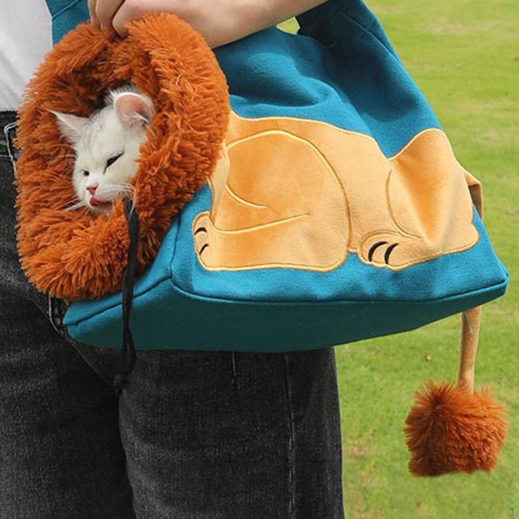 Холщовая маленькая сумка-переноска для домашних животных, дорожная транспортная портативная сумка для котенка, через плечо