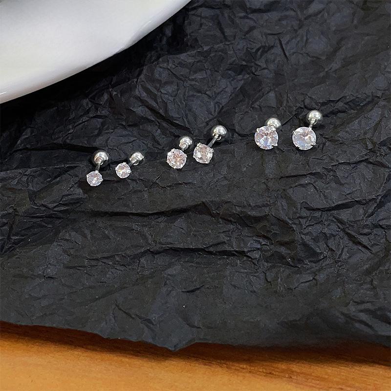 Модные серьги для прокалывания ушей из циркония: Кохлеарные штифты с винтовой фиксацией для женщин, удобные для сна