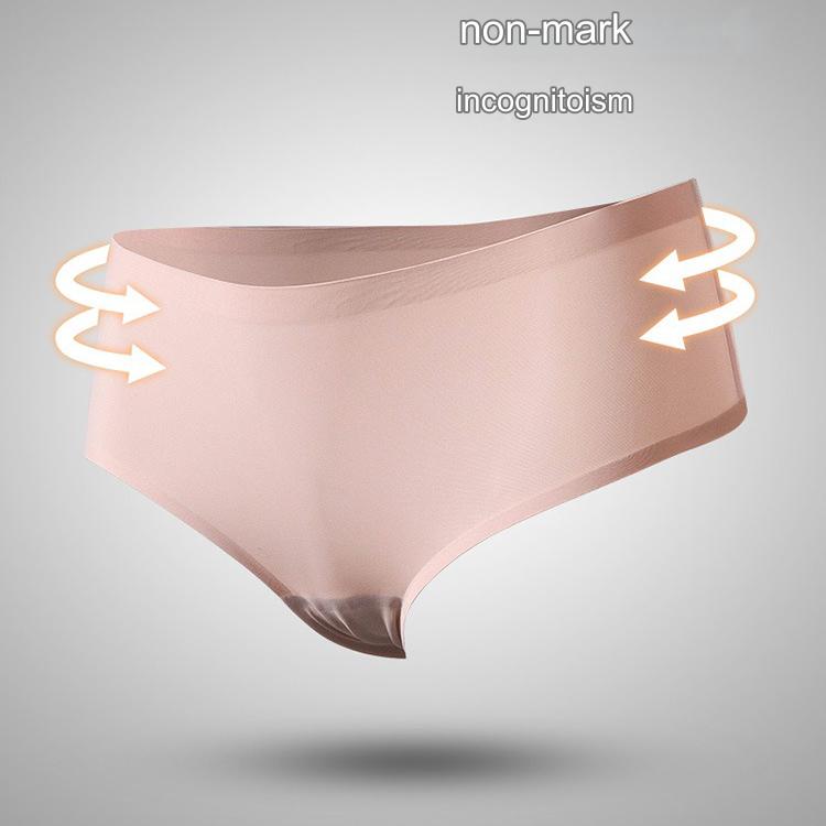 5 Pack Ice Silk Seamless Underwear Breathable Mid Waist Cotton Crotch Underwear