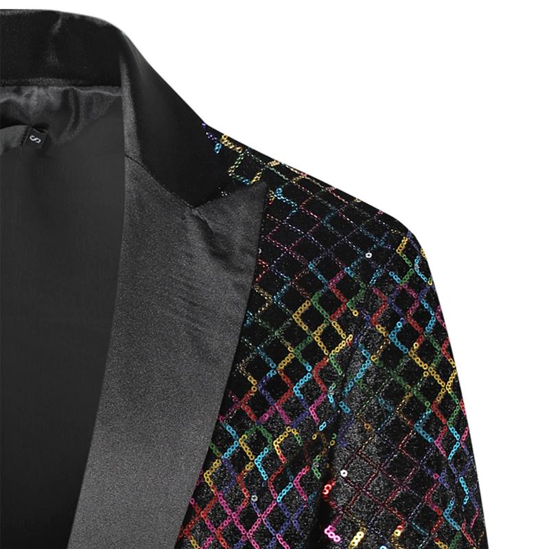 Мужской костюм-смокинг, костюм для вечеринки, пальто с блестками, джентльменский пиджак, куртка, костюм на одной пуговице
