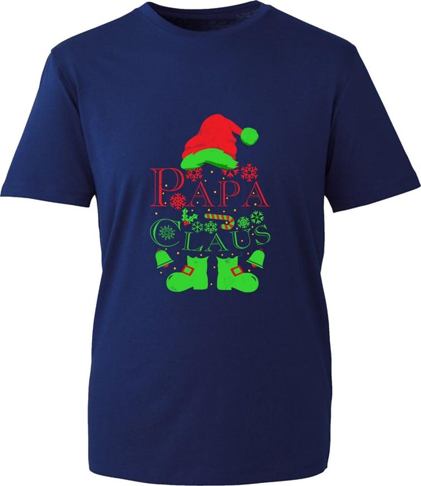 Papa Claus Christmas Tshirt Fathers Day Xmas Daddy Grandpa Santa Spoof Tee Top