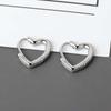 Wild Temperament Girls Heart Buckle Simple Copper Fashion Jewelry Hoop Earrings Piercing Earrings