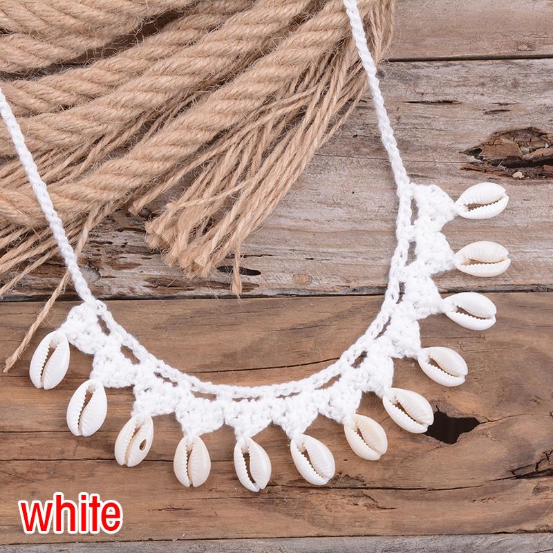Women Natural Sea Cowrie Shell Summer Jewelry Rope Chain Choker Necklace Bohemian Shells Choker Girl Friendship Gifts