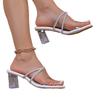 Crystal High-heeled Sandals for Women's 2024 New Summer Rhinestone French Temperament with Crystal Slippers