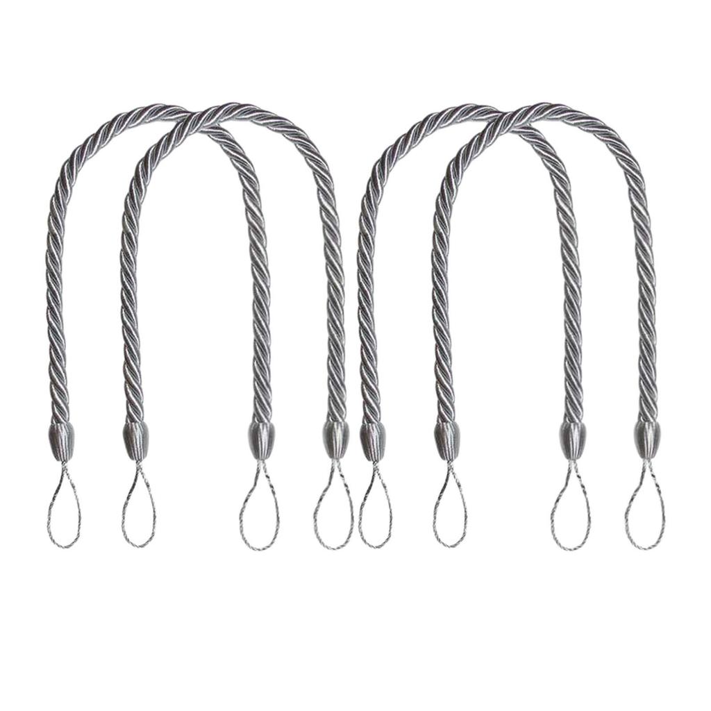 Набор из 4 элегантных подхватов для штор в богемном стиле из хлопковой веревки, мягкие декоративные подхваты ручной работы для домашних или офисных штор