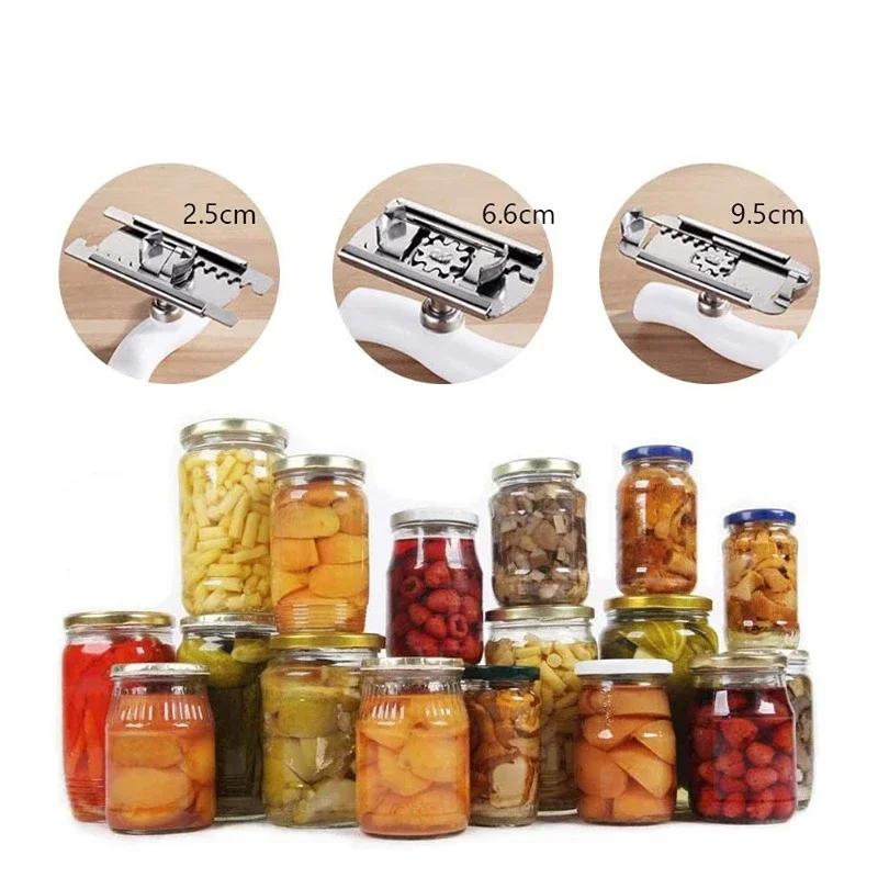 Инструменты для открывания банок Крышка Легкий гаджет Ручной Открывалка для банок Регулируемый Нержавеющая сталь Крышки Сняты Бутылка Закручивание 1-3,7 дюйма Кухня