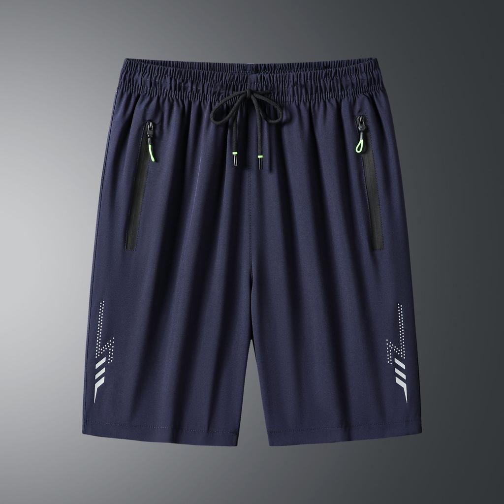 Summer Quick Drying Ice Silk Sports Casual Five Quarter Pants Plus Size Beach Men’s Shorts