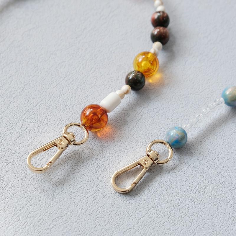 Новая модная женская сумка, аксессуар, съемные янтарные цепочки из бисера, синий акриловый роскошный ремешок, женская сумка, цепочка с ручкой на плечо