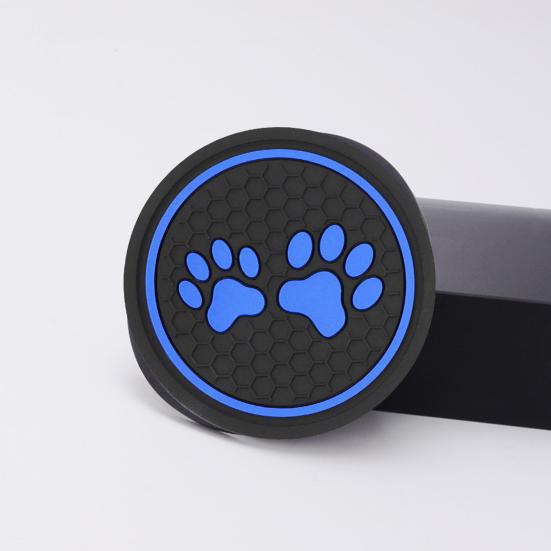 Автомобильная круглая бутылка для воды, силиконовая подставка для чашек с принтом собачьей лапы, противоскользящий устойчивый к слуху силиконовый коврик для чашки, аксессуары для салона автомобиля